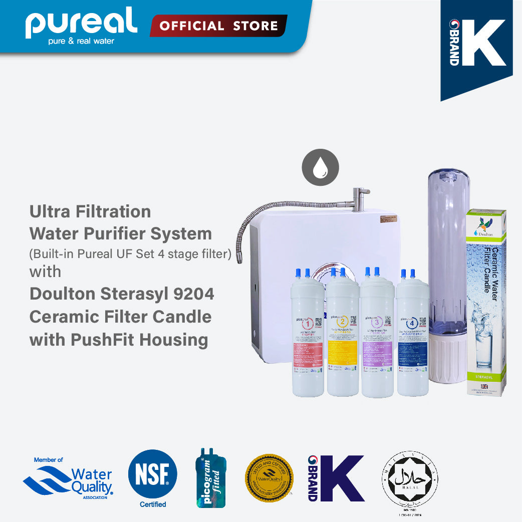 Pureal Ultra Filtration Ambient Water Purifier System with Pureal Halal Ultra Filtration Filter