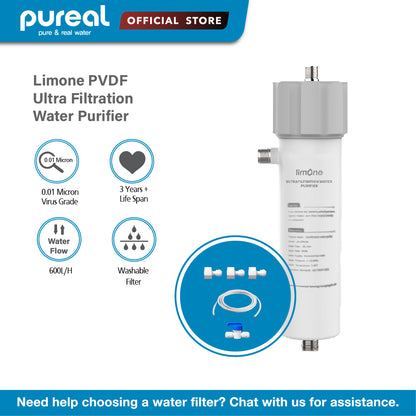 (Jakim Halal Certified) Pureal Hybrid Home PPU1000K Under Sink Water Filter System, 10K Gallons, NSF/ANSI 42&amp;372, Mineral Sediment Carbon Block KDF Polyphosphate Filter for Scale &amp; Lead &amp; Chlorine