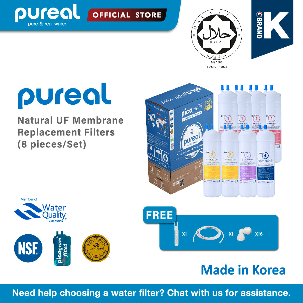 (Jakim Halal) 24cm/8pc Set/UF/EP/pH Alkaline/RO Set/ Korea Picogram Water Filters / Water Dispenser / Water Purifier Cartridges