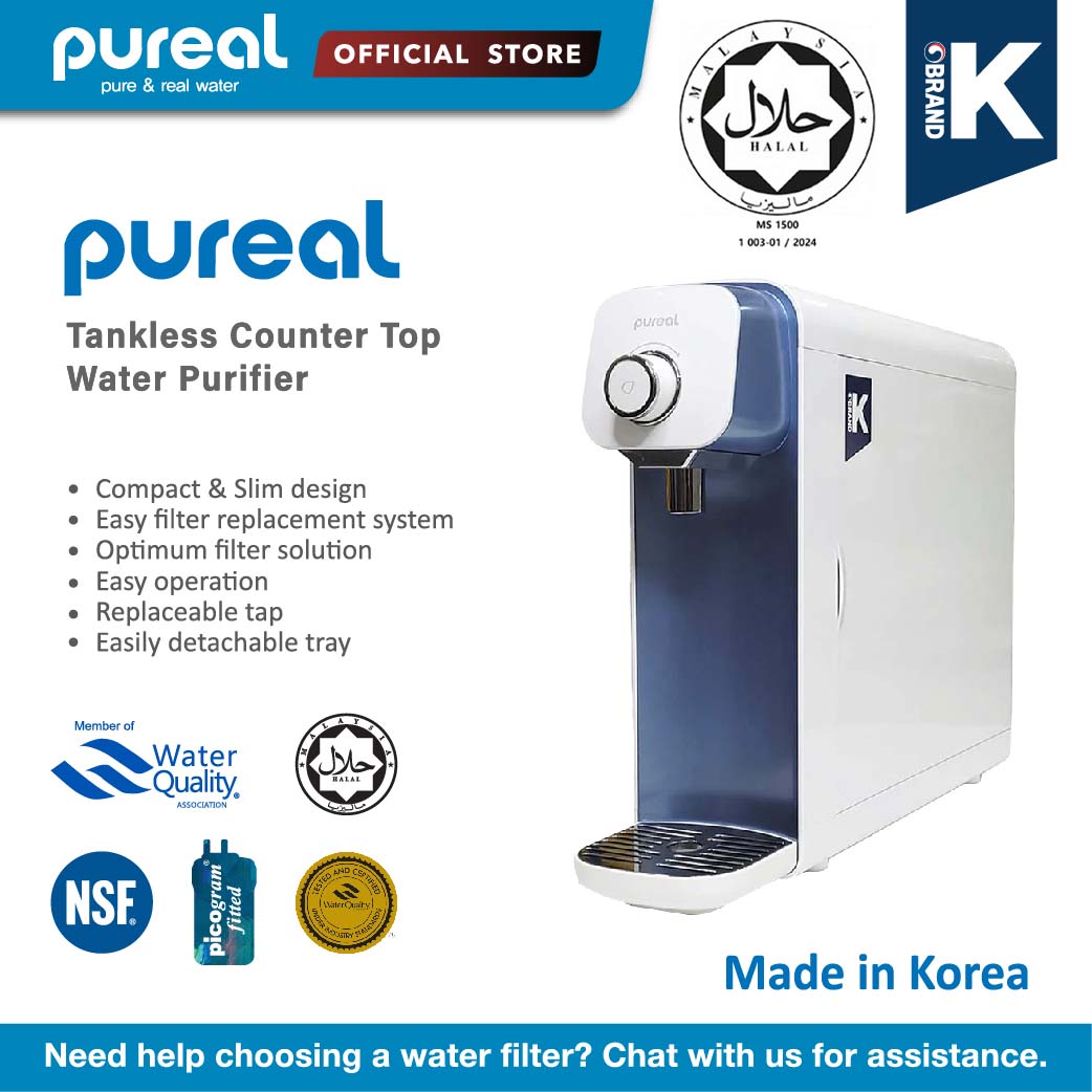 (Jakim Halal Certified) Premium Korea Pureal PPA100 Tankless Drinking Water Purifier System