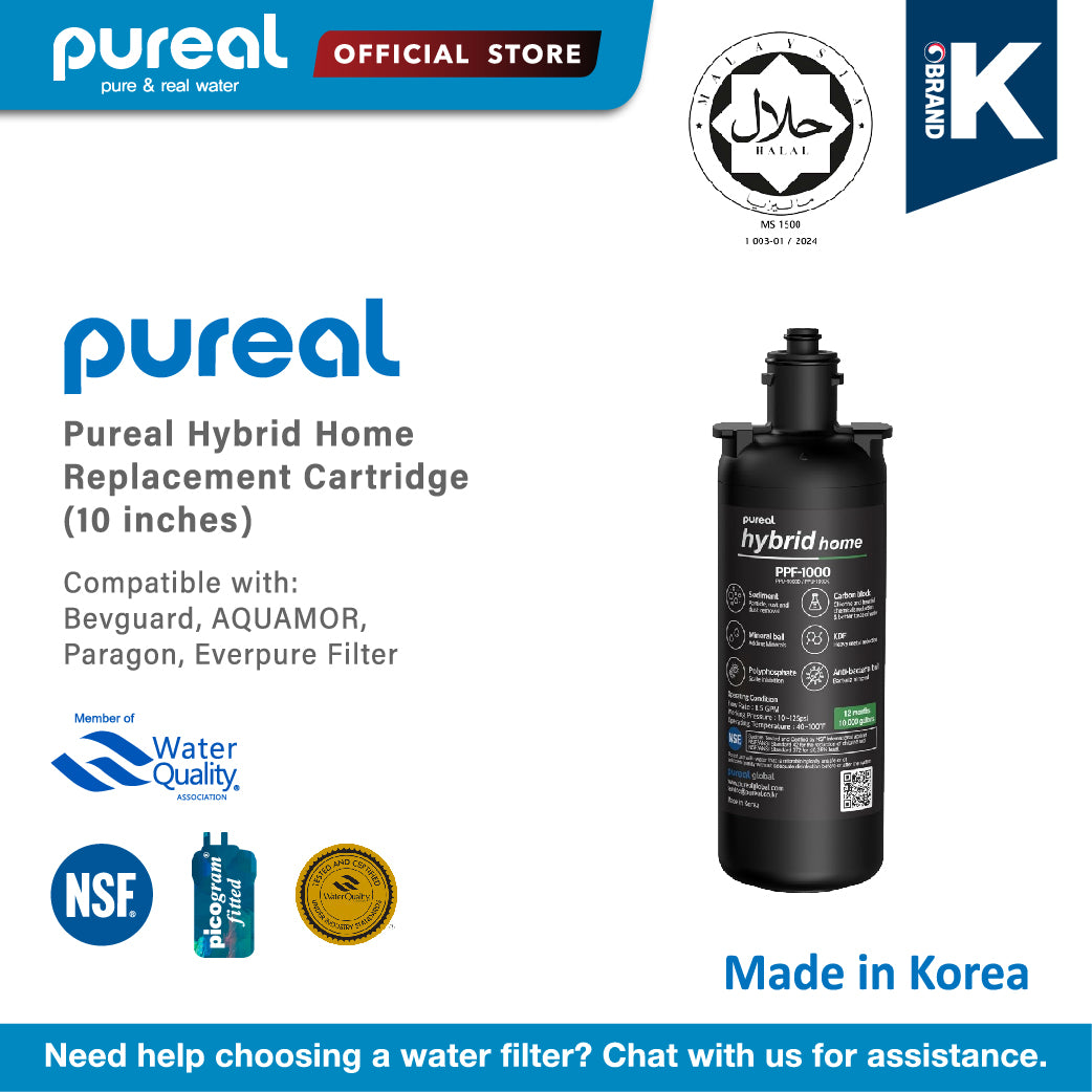 Pureal Hybrid Home PPU1020K UnderSink Water Filter 38,000L, Food Preparation, Boiler, Coffee (PRE-ORDER 30days)