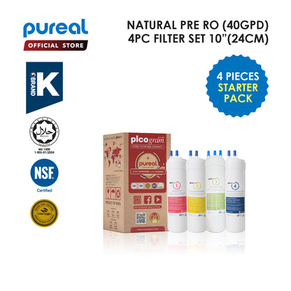 (JAKIM HALAL) Pureal Picogram DS UF/NANO EP/RO Water Filter Cartridges 4pcs Set [10&quot;inch | 24cm]